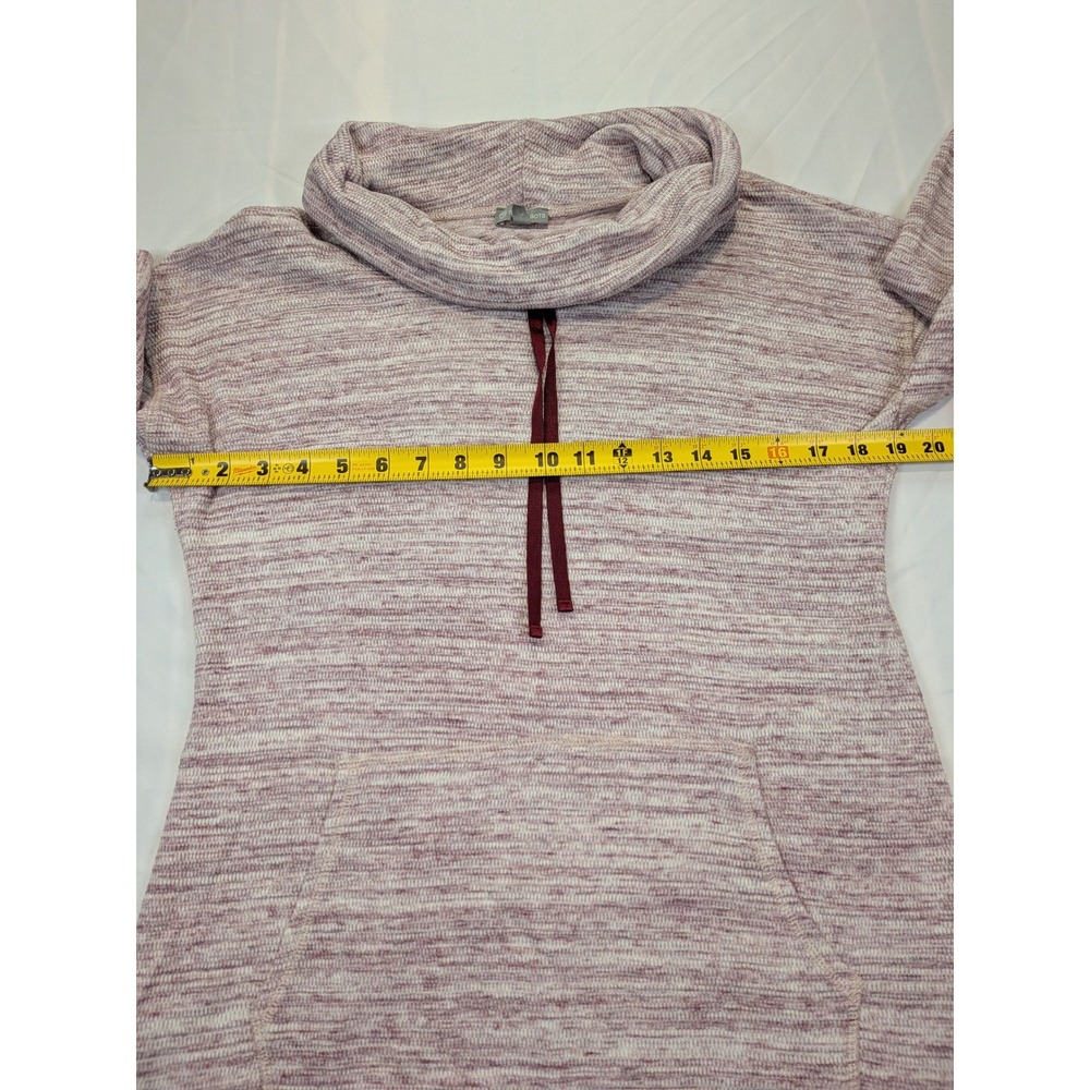 T by Talbots Womens Medium Pink Space Dye Cowl Neck Cotton Tunic Sweater Pocket - Picture 4 of 7